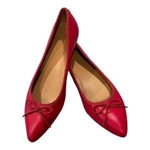 Banana Republic Red Pointed Toe Flats with Bow Size 8.5